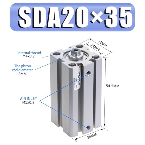 Vérin pneumatique SDA20x35 mini actionneur double effet 20mm