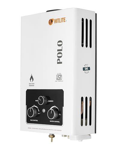 Image of POLO 6L LPG Gas Geyser for Cylinder Gas | Pure Copper Heat Exchanger | ISI & BIS Certified | Instant Water Heater | No Electricity Required | 2 Years Warranty | White