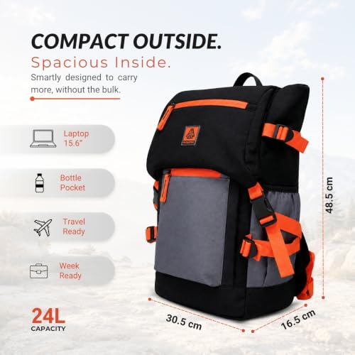 Image of Voyage Orange 24L Travel Bag for Men & Women