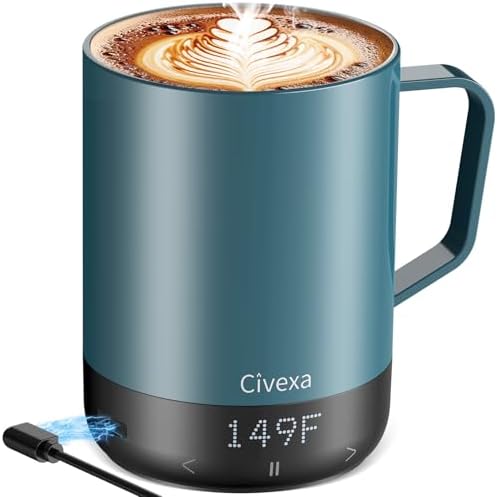 Magnetic Charging Rechargeable Self Heating Coffee Mug, Fast Heat...