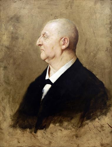 Affiche portrait d'Anton Bruckner par Hermann von Kaulbach décoration murale 60x90cm