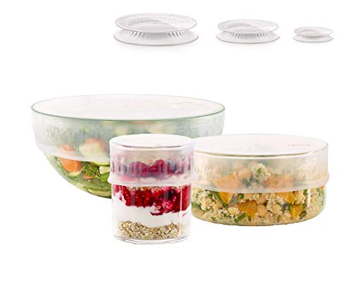 Lékué 3401400 Kit 3 Couvercles Extensibles, Transparent