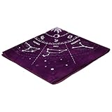 JUMPLAWN Mantel de Astrología de Franela Morado para Tarot y Horóscopo, Tapiz Portátil para Juegos de Adivinación y Fiesta Diseño de Doce Constelaciones, Herramienta Práctica para Mesa