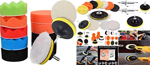 Image of DIY Crafts With 4x Felt 4x Fur 4x Backer Pad, 2 inchinch Kit, 12-17x Gross Polishing Buffing Pad Kit Drill Nut Polishing Foam Buffing Compound Auto Polish (With 4x Felt 4x Fur 4x Backer Pad, 2 inchinch Kit)