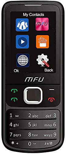 MFU Dual SIM free Unlocked Mobile Phone M670 2G GSM only 2.4 Inch Large Display Simple Feature Phone Music Player FM Radio Long Battery 1000mAh (black)