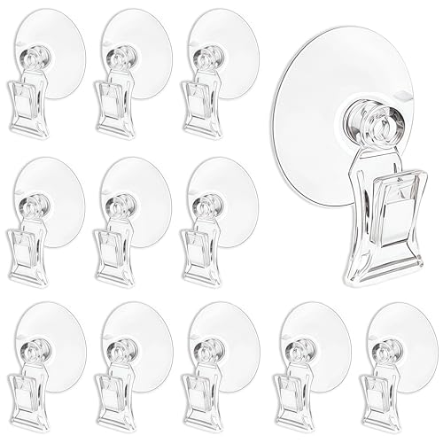 Mtuiewo 12 Pcs Aquarium Suction Cup Clips Set - Transparent