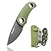 TONIFE Runer Feststehendes Messer mit verstellbarer Kydex-Scheide EDC-Messer mit 1.9” Full Tang-Klinge Paracord-Lanyard für Outdoor Camping Wandern (grün+graues Titan)…
