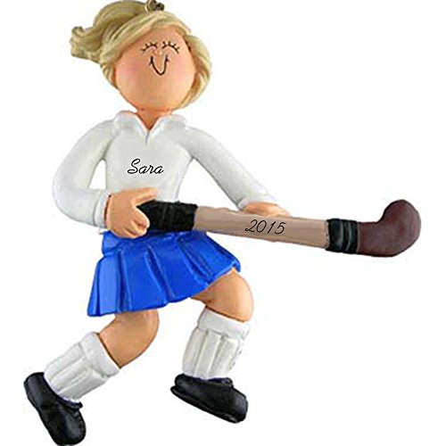 Field Hockey Player: Female Brunette Personalized Ornament