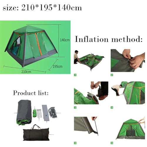 Carpa inflable automática impermeable para camping 2-4 personas miniatura 5