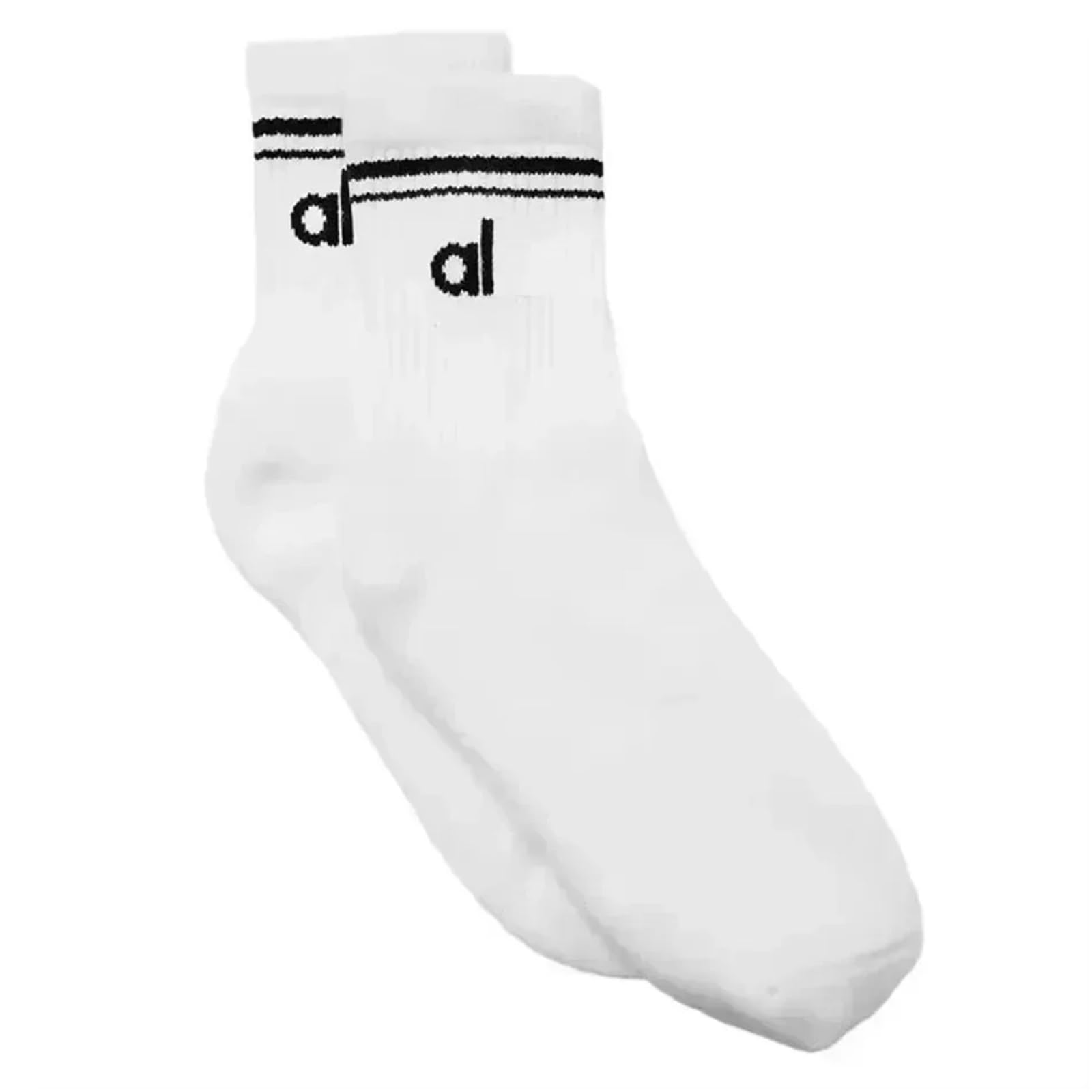 1/20 pares de calcetines A*Yoga for mujer, ideales for yoga, deportes, uso casual, algodón, color blanco y negro, largos cómodos