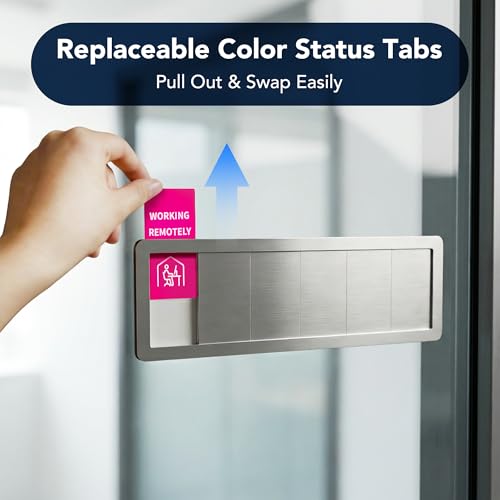 Plaque de porte de bureau Easy-Switch à 6 statuts interchangeables et coulissants