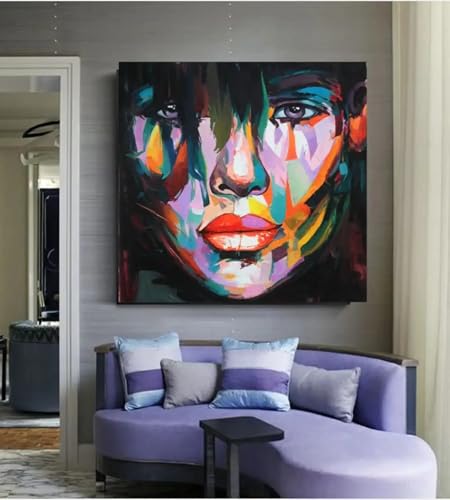 Peinture sur toile portrait de femme TONGYINLI grand art mural de luxe