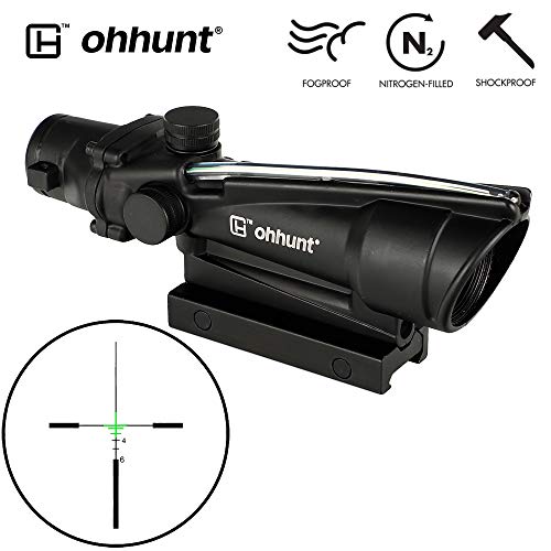 Ohhunt 5x35 Lunettes de visée de Chasse Verre Rouge ou Vert Gravé Gravé Réticule Réaliste Fibre Optique Vues Fusil Portée