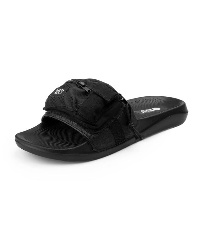 Utility Slide for Men | Dual Pocket Slides with Zipper & Velcro Closure | Cushioned EVA Footbed | Casual & Outdoor Slippers-image-39