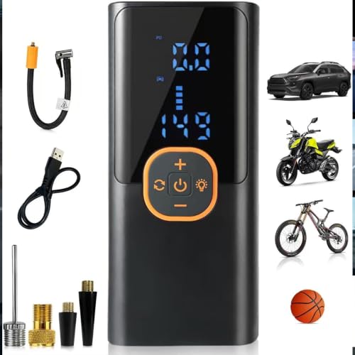 Tire Inflator Portable Air Compressor, Digital Pressure Gauge, Auto Stop