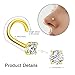 Helonley Moissanite Nose Stud for Women - 18K Gold-plated Moissanite Nose Ring Piercing Hypoallergenic Jewelry 925 Sterling Silver Nose Studs Gift for Women and Men (2mm/0.03ct, 18G/1MM)