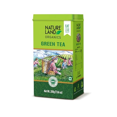 Image of Natureland Organics Green Tea 200 Gm - 100% Organic Loose Leaf Tea