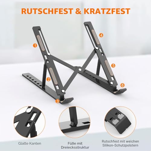 GRIFEMA Laptop Ständer für Schreibtisch, 7-stufig Verstellbare Laptop Stand