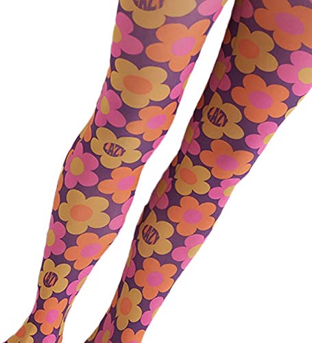 Image of Vintage 60s Printed Funky Tights for Women Y2K Tie Dye Mesh Pantyhose Skinny Body Shaping Leggings Streetwear