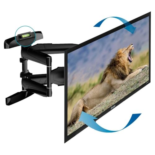 Tm Electron TMSLC145 Supporto Da Parete Universale Inclinabile Girevole Con Braccio Doppio Per Monitor O Tv Led, Oled, Lcd, Plasma Da 32" Fino A 65", Max. 50 Kg, Vesa 600X400 - 2