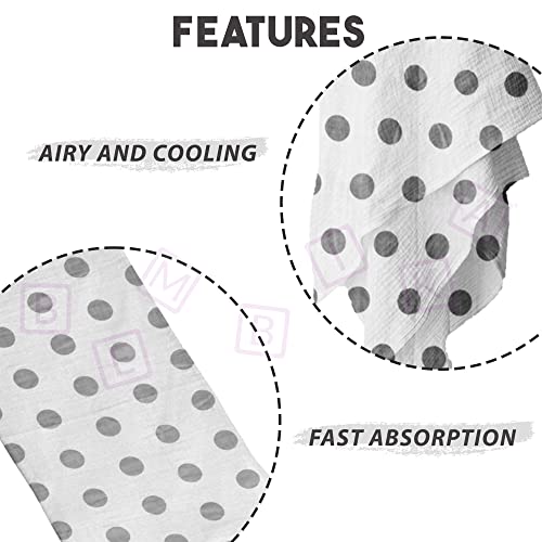 Image of BEMBIKA Bamboo Muslin Swaddle Wrap Baby 120X110 Cm Stroller Blanket Receiving Blanket for Newborn (Gray Circle)