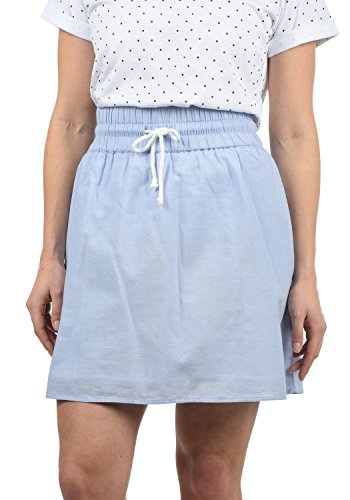 BlendShe Anno Damen Kurzer Rock Sommerrock Mit Taschen und Kordelzug Aus 100% Baumwolle Midi, Größe:XL, Farbe:Chambray (20257) Cover