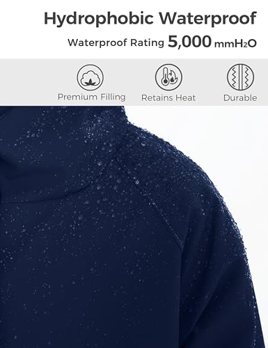 wantdo Boys & Girls Lightweight Rain Coat Waterproof Hooded Rain Coat Navy 8