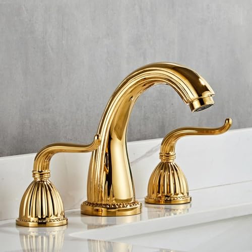 Tapas de lavabo de baño retro con palanca dual de latón caliente y frío negro