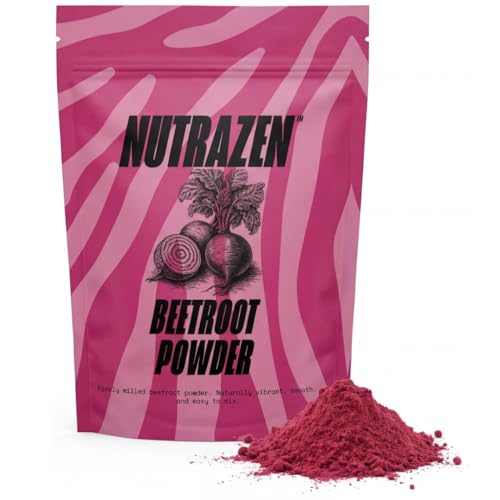 NutraZen Premium Beetroot Powder 100g 100% Pure Ground Red Beet Root Natural Nitrates for Pre-Workout Circulation & Heart Health Vegan & Gluten-Free