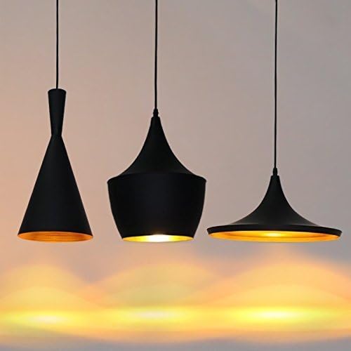 Retro Vintage Pendant Light Shades Contemporary Pendant Ceiling Light Black Metal Ceiling Lighting E27 Light Lamp Fixture (Type B)