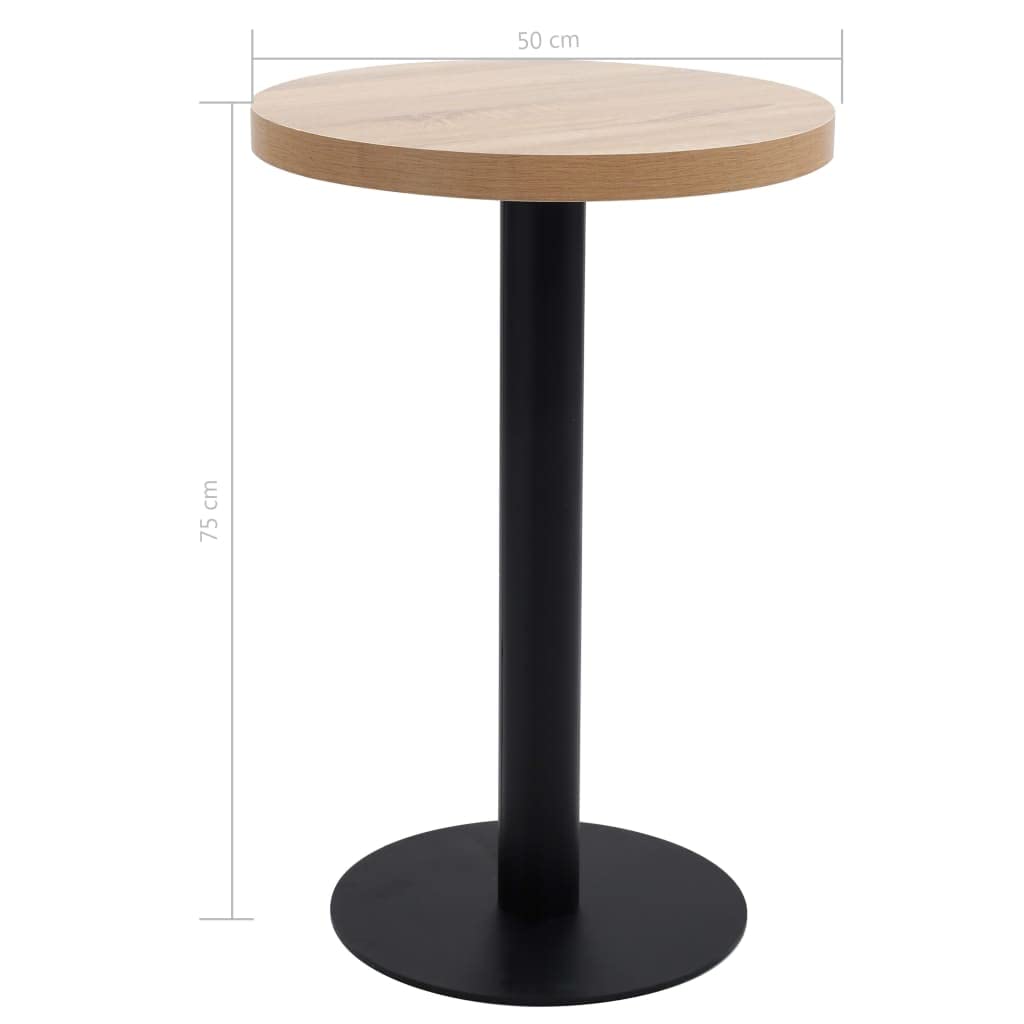 Mesa de restaurante de 50 cm, redonda de MDF y acero, mesa de café pequeña para 2 personas, mesa de cocina para casa, restaurante, cafetería y bar