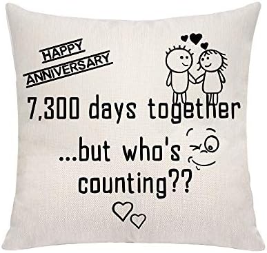 VAVSU Lovely Linens Pillowcases Cushion Covers Gift to Celebrate 10th 15th 20th 30th 40th Wedding Anniversary Husband Wife Someone Special Pillow Cases Keepsake (4th Anniversary)