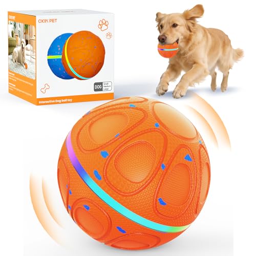 Ckin pet Interactive Hundespielzeugbälle, automatisch, für kleine, mittelgroße und große Hunde (Orange)-2
