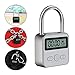 KENRONE Combination Lock, Metal Timer Lock,Timers,USB Rechargeable Time Timer Padlock with 1m Spring Rope,99 Hours Max Timing Self-Discipline Anti-Addiction Timed Padlock（Silver