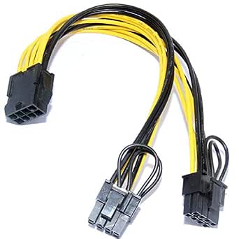 Кабель питания PCIe 8-контактный штекер — два PCIe 2 x 8-контактных (6+2) штекера для сезонного электропитания, 20 см.