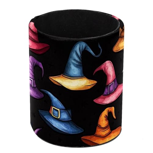 Astuccio per matite con cappello da strega colorato grazioso astuccio rotondo per penne pennelli da trucco scatole per scuola studenti ufficio donne adolescenti ragazze e ragazzi