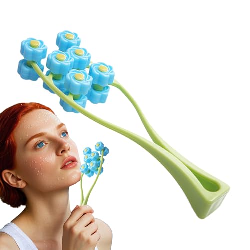 Roller de masajeador de cara - Roller Massager | Masajeador facial en de Y | Roller de flores 3D | Clips dobles con rodillo de cara en el frente | Equipo de rodillo de doble para m