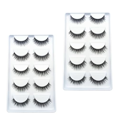 CTIRCHIU 10 Pares de Pestañas Postizas Cómodas y Fáciles de Usar y Realistas Químicas Suaves para Maquillaje de para Belleza Diaria