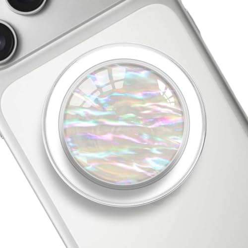Purple mother-of-pearl magnetic phone grip and stand — the only pick publishing a 3500 Gauss magnet rating