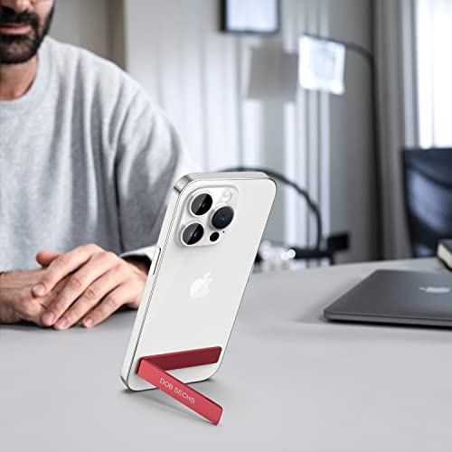Dob Sechs 3Pcs Phone Kickstand Stick On, Ultra-Thin, Portable, Vertical And Horizontal Phone Stand, Angle Adjustable, Aluminum Alloy Cell Phone Kickstand For Phone, Ipad, Tablet, Black+Silver+Red #TOP2
