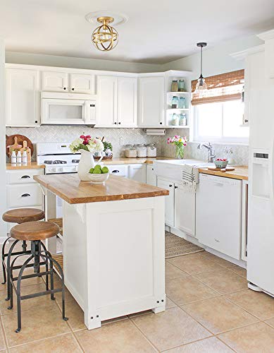 Jeenkae Modern Gold Light Fixture Ceiling Hallway Semi Flush Globe Atom Sphere Ceiling Hang Lighting #TOP2