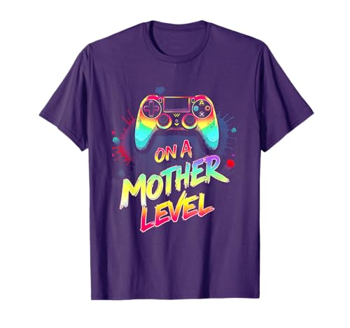On A Mother Level Up Mothers Day Gamer Mom Retro Controller T-Shirt