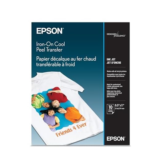 Epson Iron-on Cool Peel Transfer (8.5x11 Inches, 10 Sheets) (S041153),White
