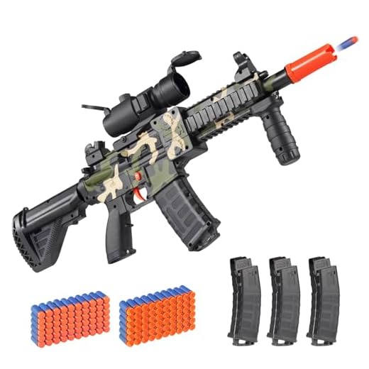 Realistic Toy Foam Blaster Gun - Electric Sniper Rifle with Scope 120 Soft Bullets 3 Magazines, Automatic Dart Gun for Boy Ages 8-12 Years Old, Indoor Outdoor Gifts for Adult Kid Christmas Birthday