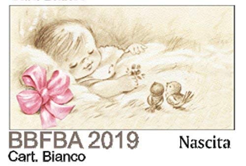 Publilancio Srl 100 Stück Zettel Karte Bonboniere Geburt Kind Pink mit Kokarde