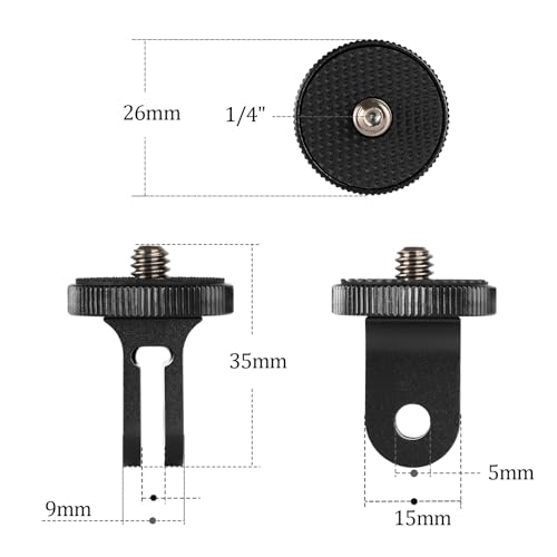 Image of HSU Aluminum Camera Tripod Mount Adapter, 1 /4 inch- 20 Camera Mount with Aluminum Thumbscrew, Tripod Adapter Compatible with X4 /X3 /X2 /X /RS /R /Go Pro /Sony /Sjcam and Other Cameras