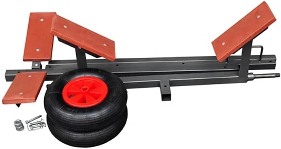 Pemberly Row Durable Boat Trailer, 118.9" x 39.6" x 16.9", Black/Orange, Fits Boats up to 15.1 ft, 352.7 lb Capacity, 3-Way Adjustable, Pneumatic Tires, Compact Design for Easy Transport