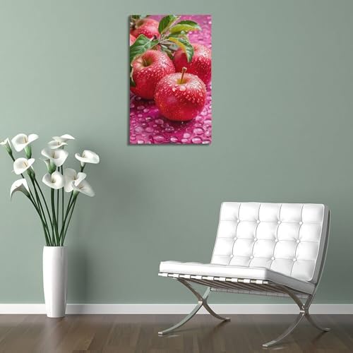Poster pommes rouges à suspendre pour décorer un mur vide sans cadre