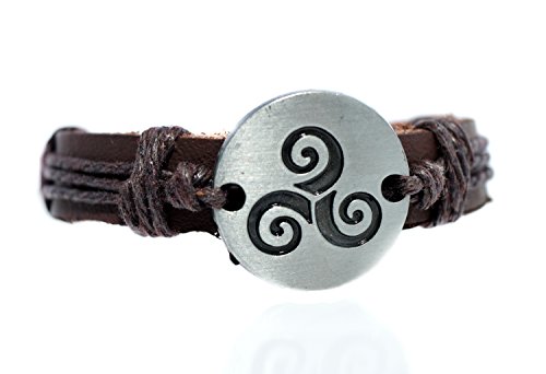 Pulsera de Teen Wolf con diseño de Triskelión de Derek Hale, pulsera de piel con símbolo de lobo