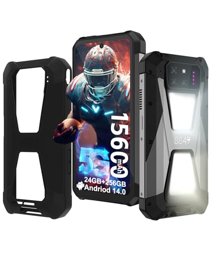 8849 Tank 3s 5G Telephone Portable Incassable 2024, Android 14 Dual SIM Smartphones Incassable Téléphone avec Projecteur, 24GO+256GO(1To Extensible),...